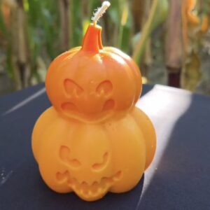Halloweenowa świeca sojowa „Dwie Dynie” 🎃